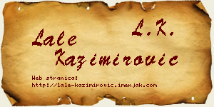 Lale Kazimirović vizit kartica